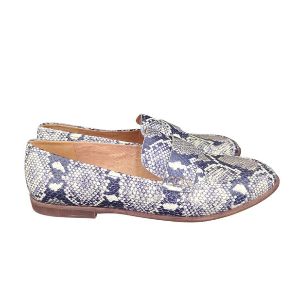 Madewell Alex Loafer Snake Embossed Leather‎ AE239 Slip-on Academia Women's 8 - Picture 1 of 8